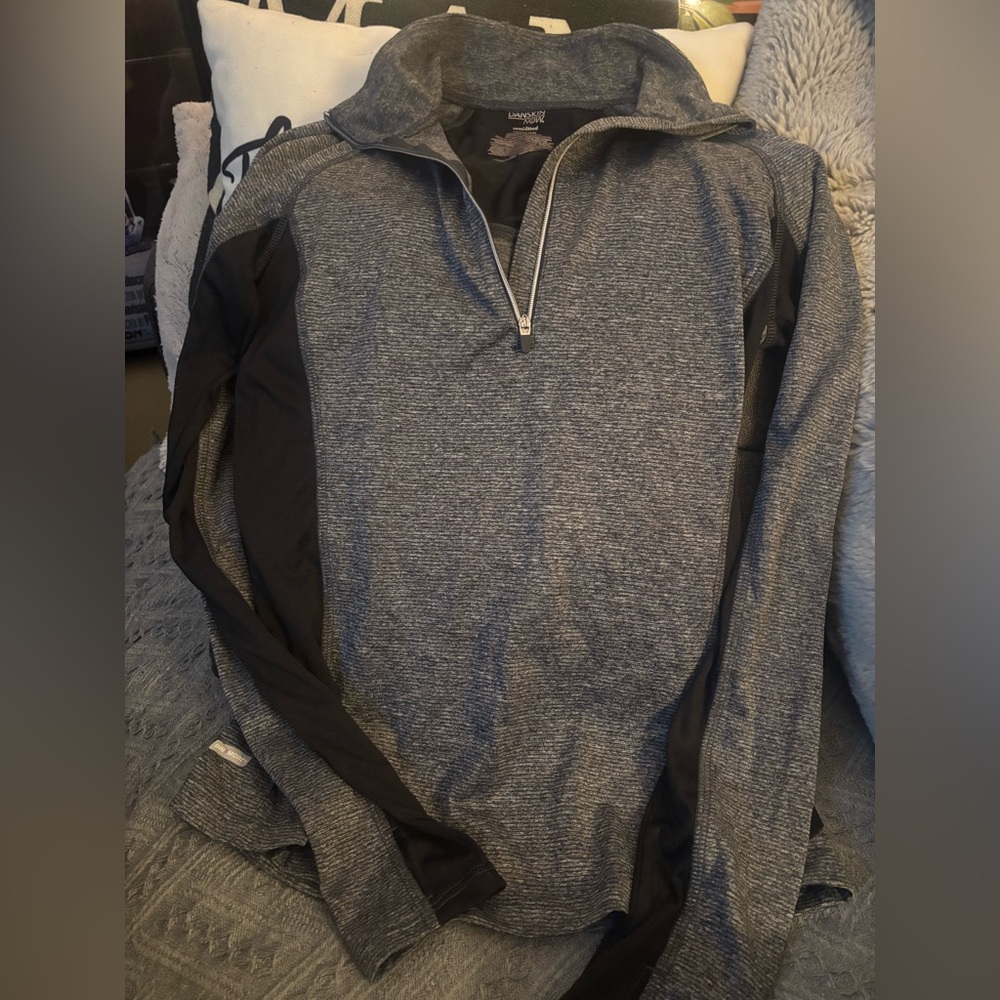Danskin Now Gray and Black Zip Up Sweater